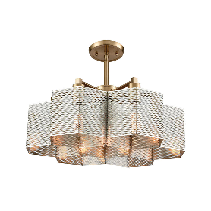 Seven Light Chandelier from the Compartir collection in Polished Nickel finish