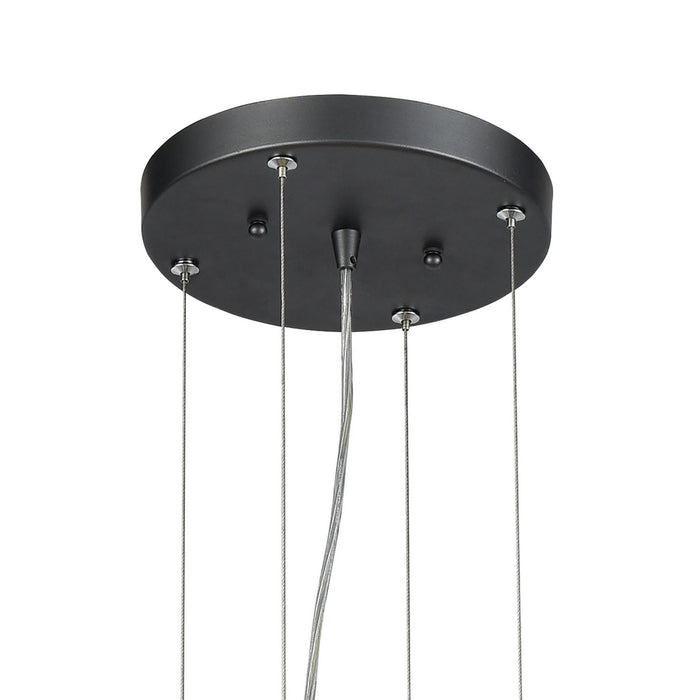 Eight Light Chandelier from the Spanish Alabaster collection in Dark Graphite finish