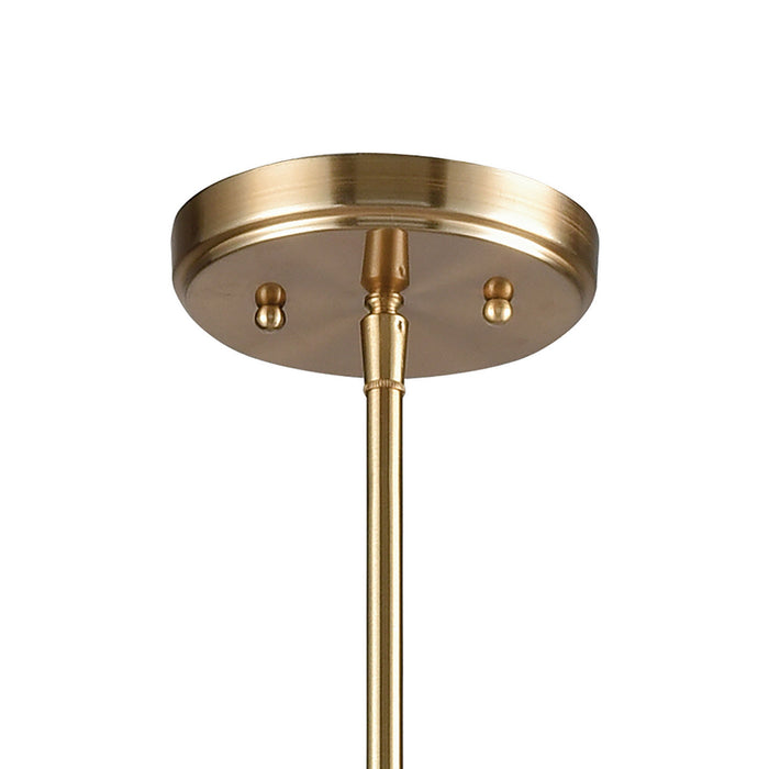 Six Light Chandelier from the Delphine collection in Satin Brass finish