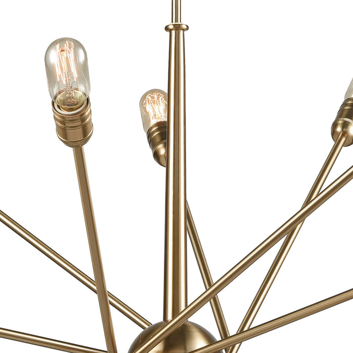 14 Light Chandelier from the Delphine collection in Satin Brass finish