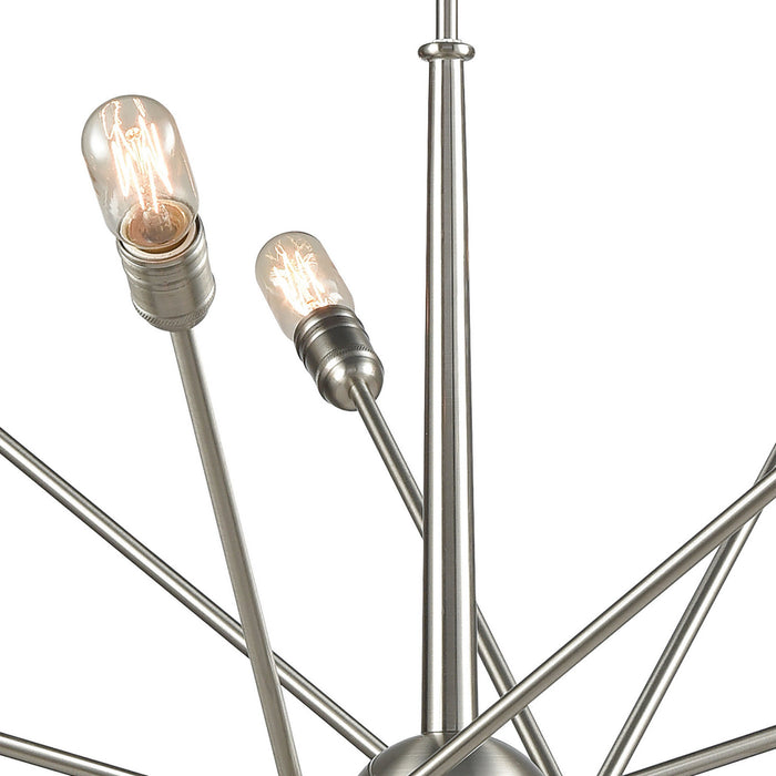 14 Light Chandelier from the Delphine collection in Satin Nickel finish