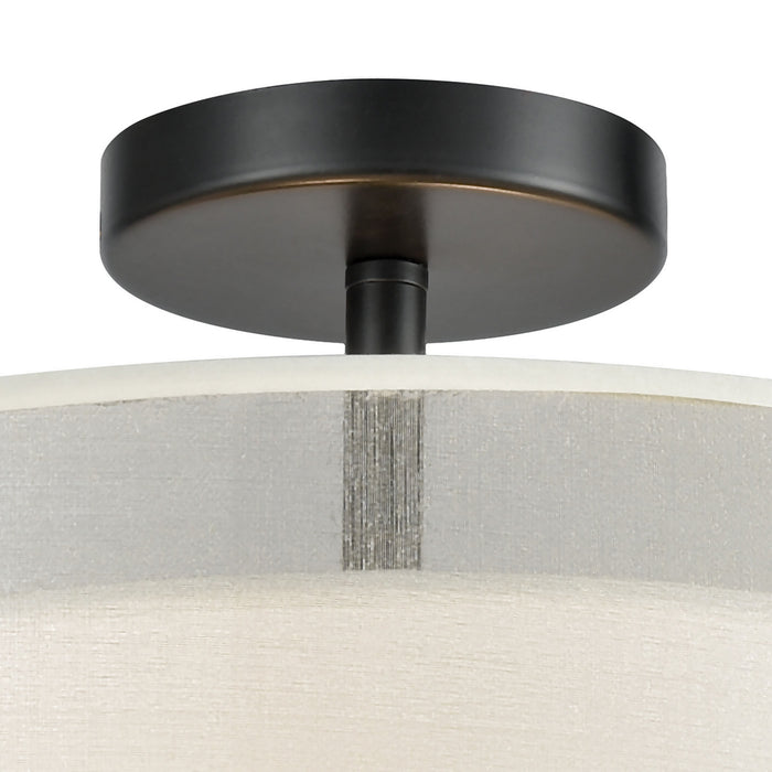 Two Light Semi Flush Mount from the Ashland collection in Matte Black finish