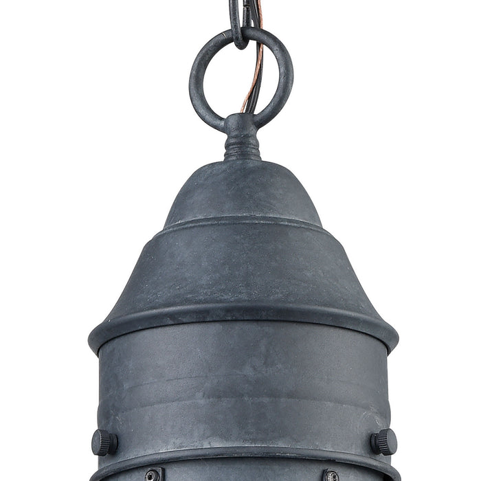 One Light Outdoor Hanging Lantern from the Onion collection in Aged Zinc finish