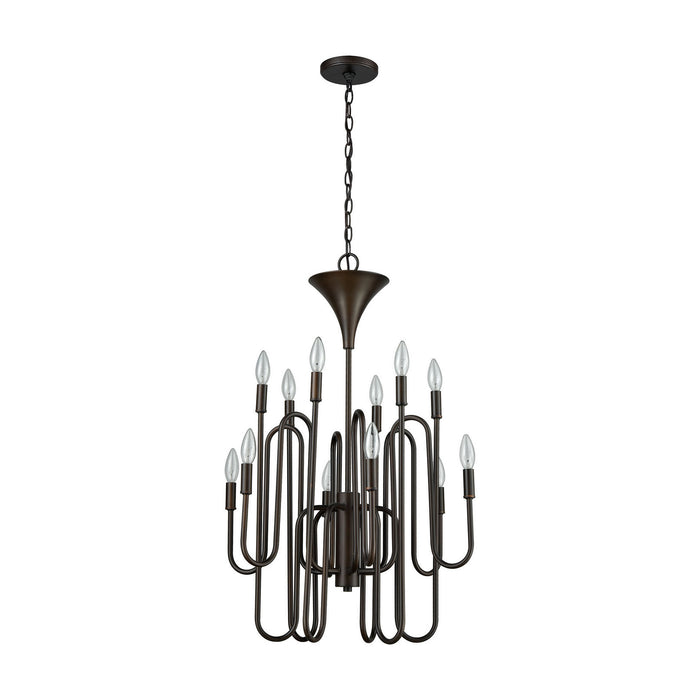 12 Light Chandelier from the Decatur collection in Oil Rubbed Bronze finish