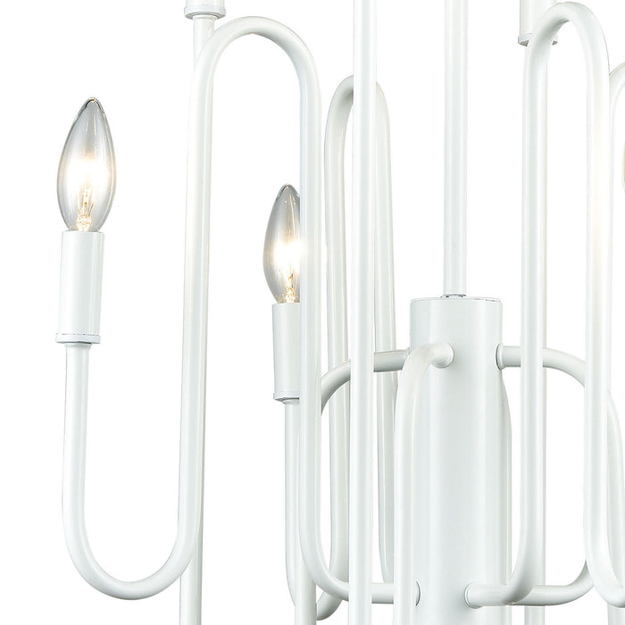 Eight Light Chandelier from the Decatur collection in Matte White finish