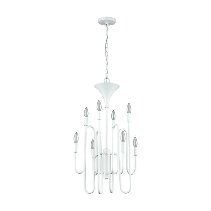 Eight Light Chandelier from the Decatur collection in Matte White finish