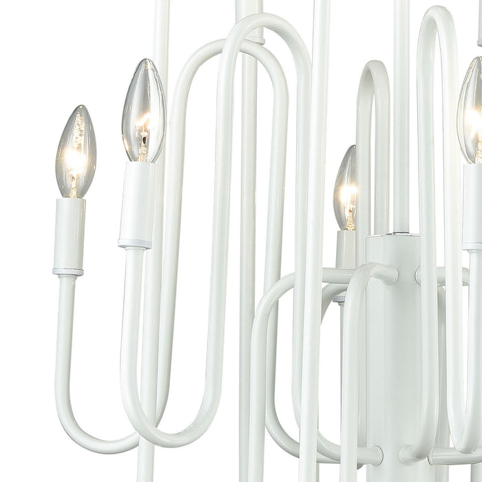 12 Light Chandelier from the Decatur collection in Matte White finish