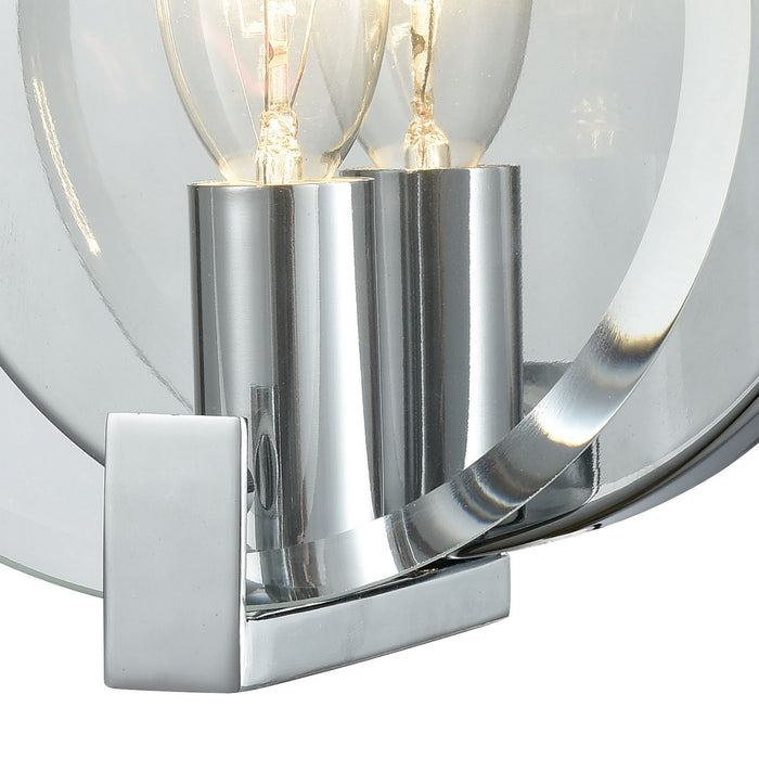 One Light Vanity Lamp from the Clasped Glass collection in Polished Chrome finish