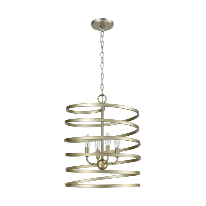 Four Light Pendant from the Whirlwind collection in Aged Silver finish