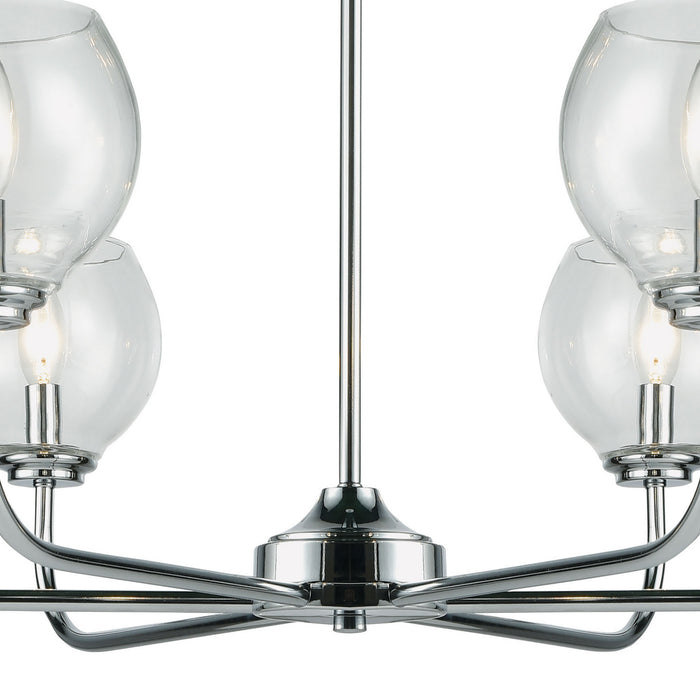 Six Light Chandelier from the Emory collection in Polished Chrome finish