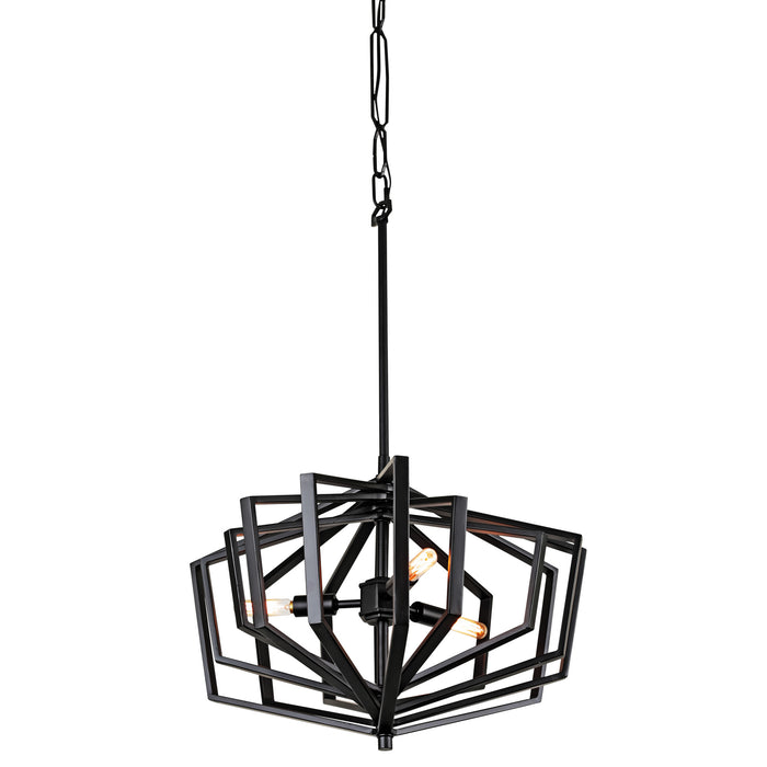Three Light Pendant from the Gymnast collection in Black finish
