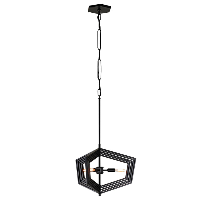 Three Light Pendant from the Gymnast collection in Black finish