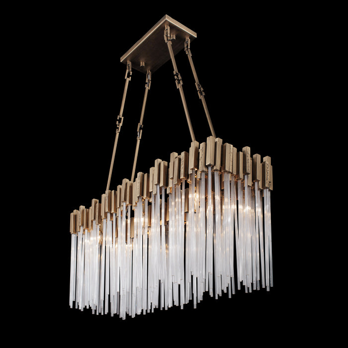 Six Light Linear Pendant from the Matrix collection in Havana Gold finish