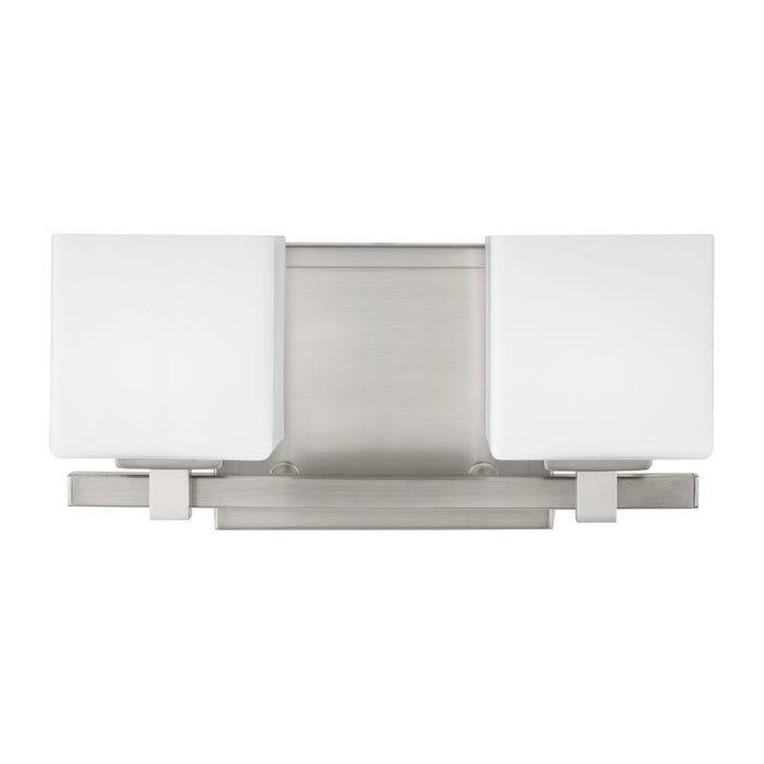 Two Light Vanity from the Sutton collection in Satin Nickel finish