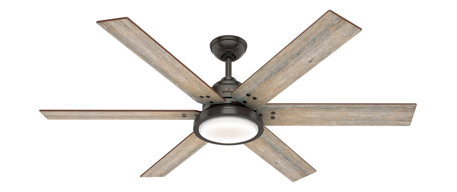Hunter 60" Warrant Ceiling Fan with LED Light Kit and Wall Control