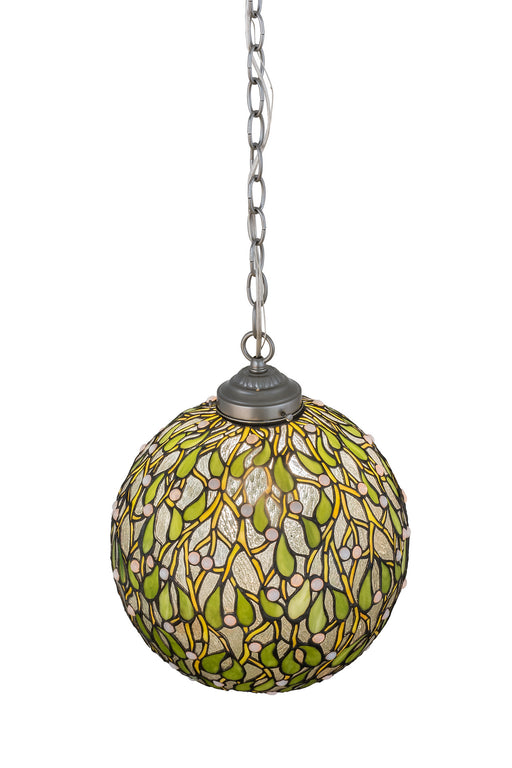 Meyda Tiffany - 172428 - One Light Pendant - Mistletoe Ball - Brushed Nickel