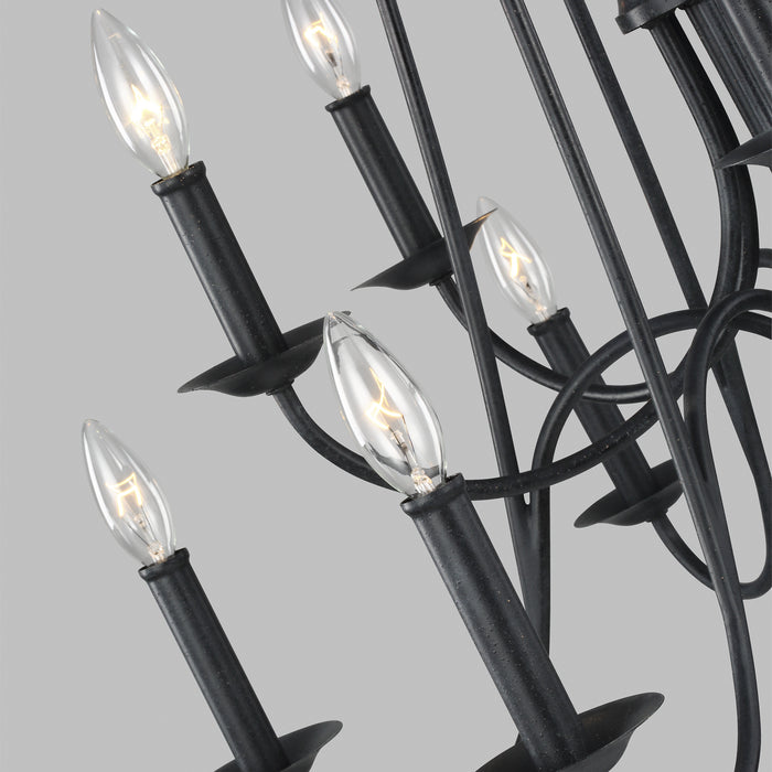 Ten Light Chandelier from the BOUGHTON collection in Antique Forged Iron finish