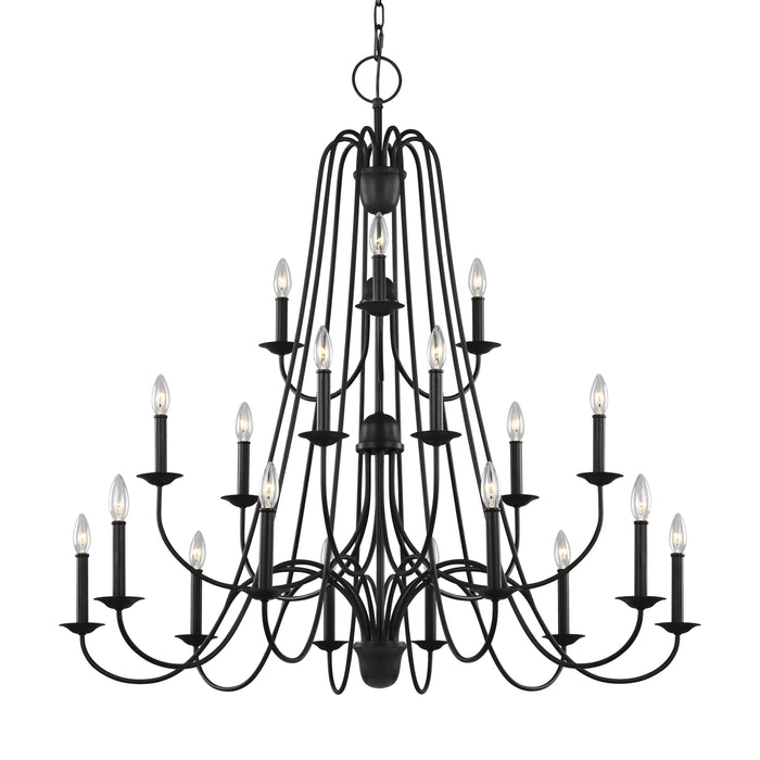 18 Light Chandelier from the BOUGHTON collection in Antique Forged Iron finish