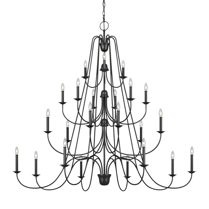 24 Light Chandelier from the BOUGHTON collection in Antique Forged Iron finish