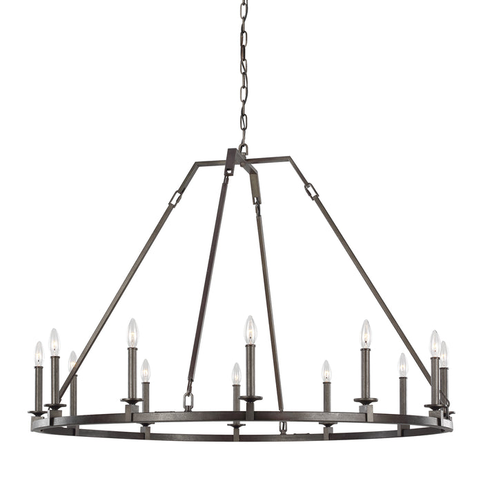 12 Light Chandelier from the Landen collection in Smith Steel finish