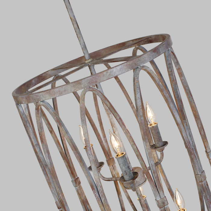 Six Light Hanging Shade from the Patrice collection in Deep Abyss finish
