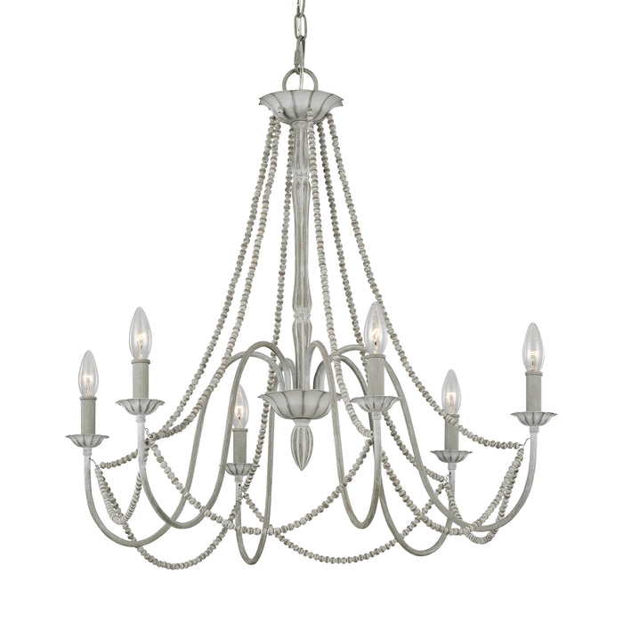 Six Light Chandelier from the MARYVILLE collection in Washed Grey finish