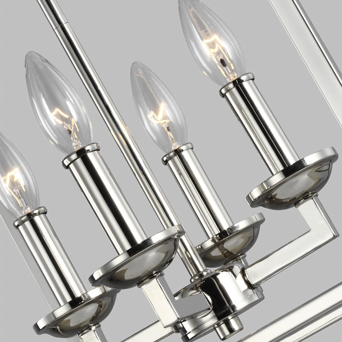Four Light Lantern from the Woodruff collection in Polished Nickel finish