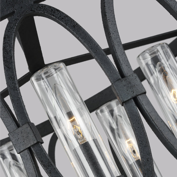 Five Light Outdoor Chandelier from the Patrice collection in Dark Weathered Zinc finish