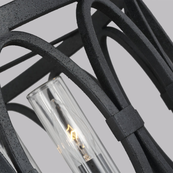 Five Light Outdoor Chandelier from the Patrice collection in Dark Weathered Zinc finish