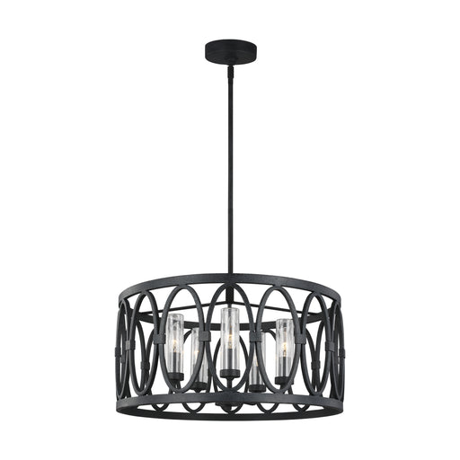 Generation Lighting - OLF3222/5DWZ - Five Light Outdoor Chandelier - Patrice - Dark Weathered Zinc