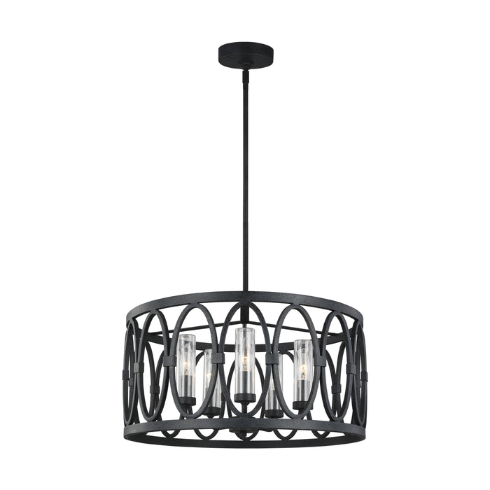 Generation Lighting - OLF3222/5DWZ - Five Light Outdoor Chandelier - Patrice - Dark Weathered Zinc