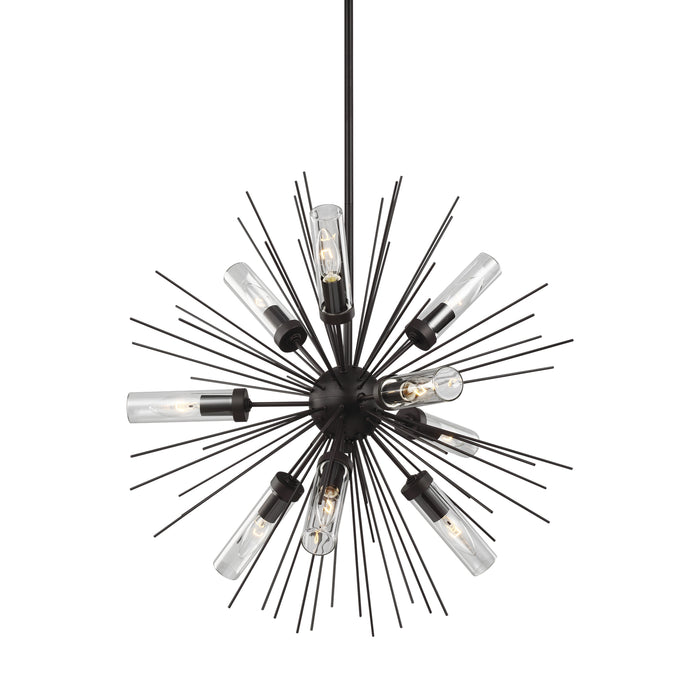 Nine Light Outdoor Chandelier from the HILO collection in Oil Rubbed Bronze finish