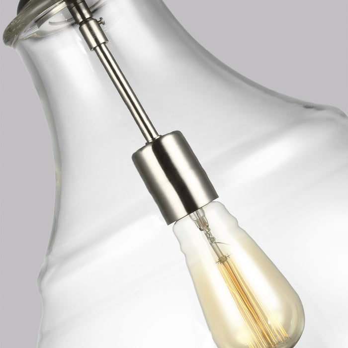 One Light Pendant from the ZOLA collection in Satin Nickel finish