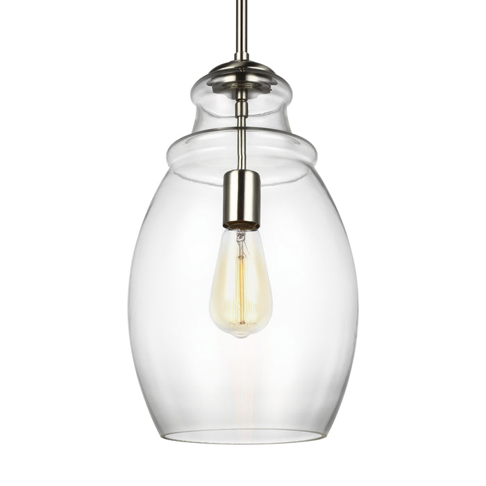 One Light Pendant from the MARINO collection in Satin Nickel finish