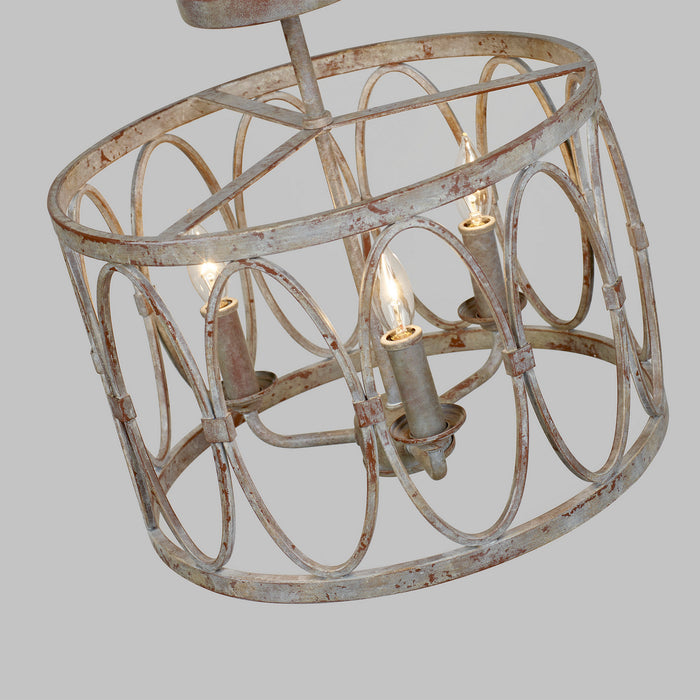 Three Light Semi-Flush Mount from the Patrice collection in Deep Abyss finish
