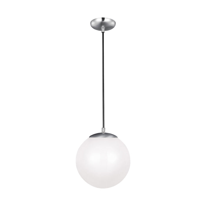 LED Pendant from the Leo-Hanging Globe collection in Satin Aluminum finish