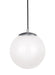Generation Lighting - 602093S-04 - LED Pendant - Leo-Hanging Globe - Satin Aluminum