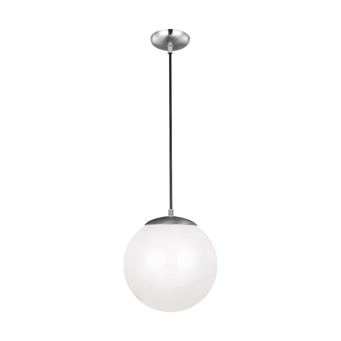 LED Pendant from the Leo-Hanging Globe collection in Satin Aluminum finish
