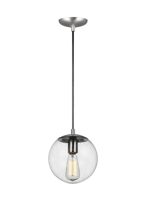Generation Lighting - 6501801-04 - One Light Pendant - Leo-Hanging Globe - Satin Aluminum