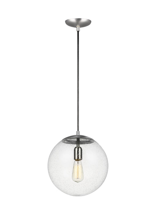 Generation Lighting - 6701801-04 - One Light Pendant - Leo-Hanging Globe - Satin Aluminum