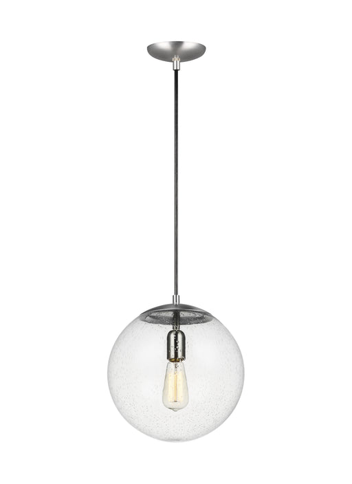 Generation Lighting - 6701801-04 - One Light Pendant - Leo-Hanging Globe - Satin Aluminum