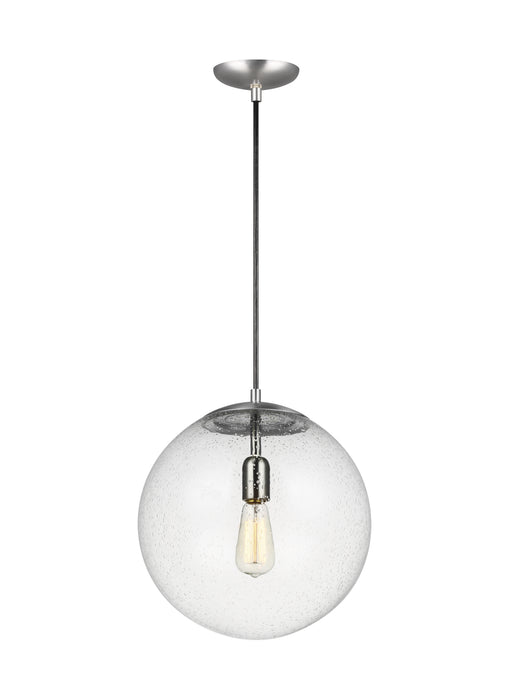 Generation Lighting - 6801801-04 - One Light Pendant - Leo-Hanging Globe - Satin Aluminum