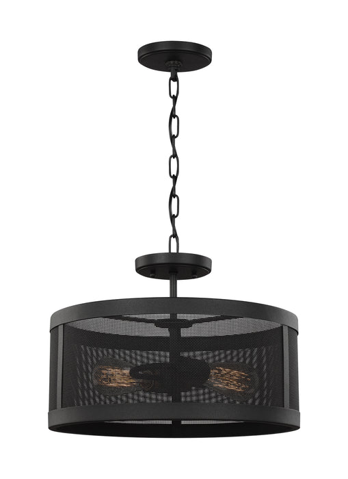 Generation Lighting - 7728502-12 - Two Light Semi-Flush Convertible Pendant - Gereon - Black