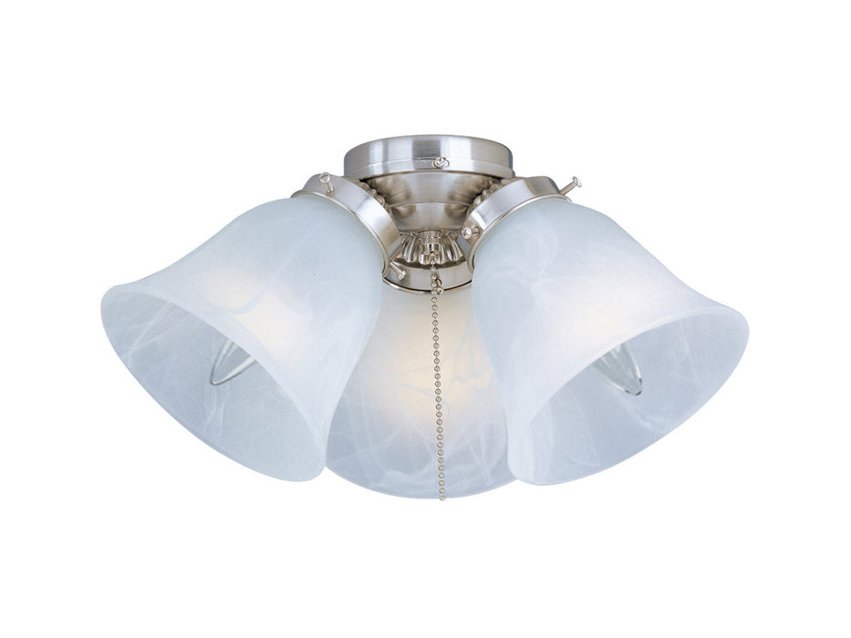 Three Light Ceiling Fan Light Kit from the Fan Light Kits collection in Satin Nickel finish