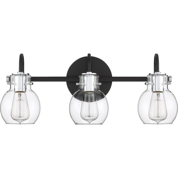 Three Light Bath Fixture from the Andrews collection in Earth Black finish