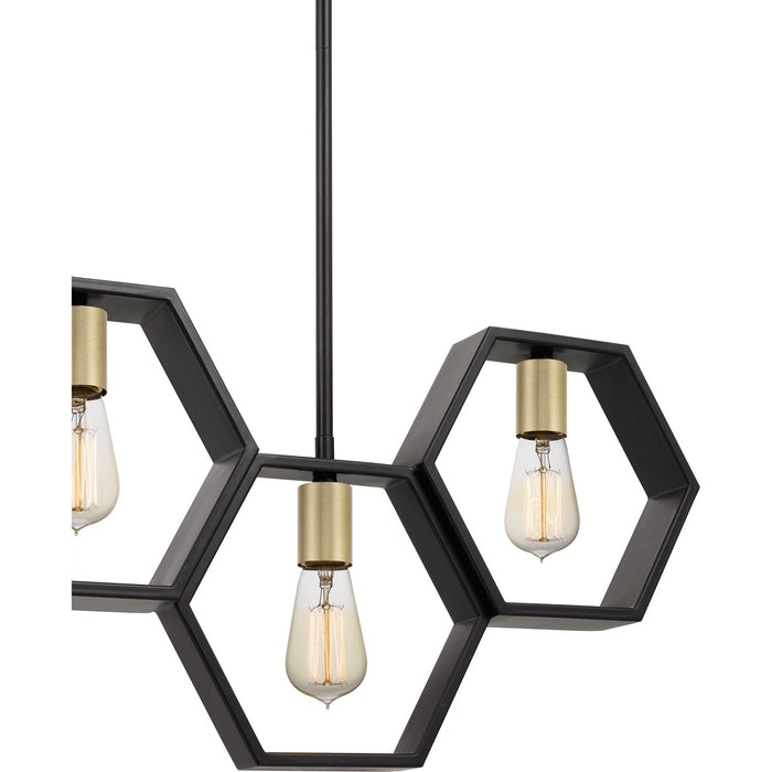 Five Light Island Chandelier from the Bismarck collection in Earth Black finish