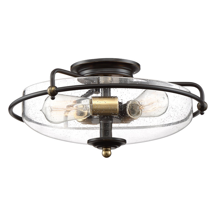 Three Light Flush Mount from the Griffin collection in Palladian Bronze finish