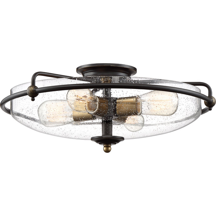 Four Light Flush Mount from the Griffin collection in Palladian Bronze finish