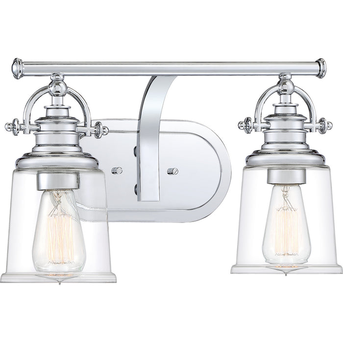 Two Light Bath Fixture from the Grant collection in Polished Chrome finish