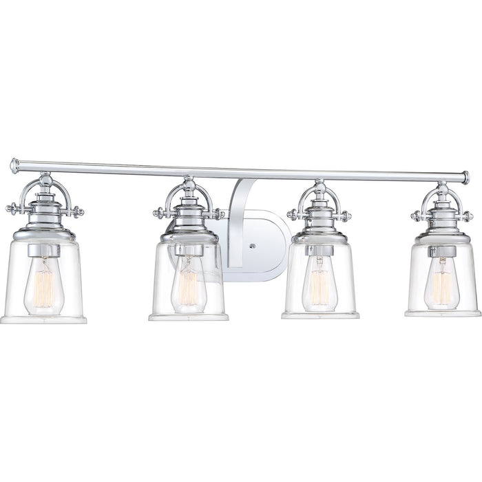 Four Light Bath Fixture from the Grant collection in Polished Chrome finish